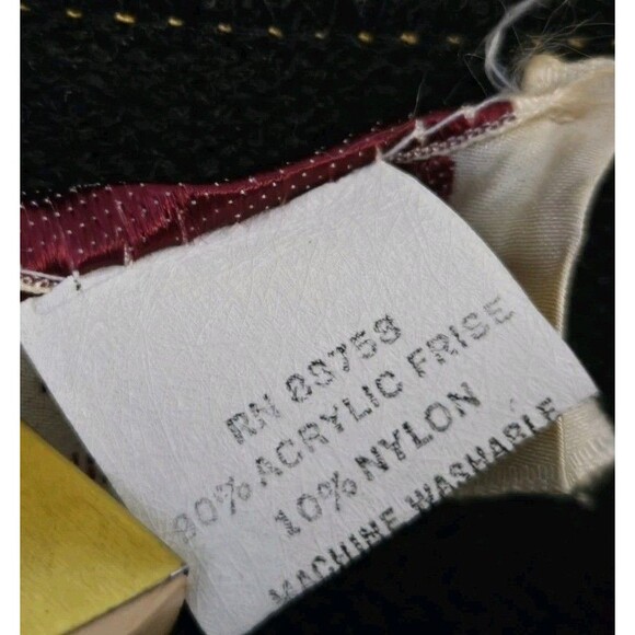 VTG Laura by Alyzia Knit Sweater Womens 14 Cardigan‎ Black Yellow Old Money 80s - Picture 7 of 10